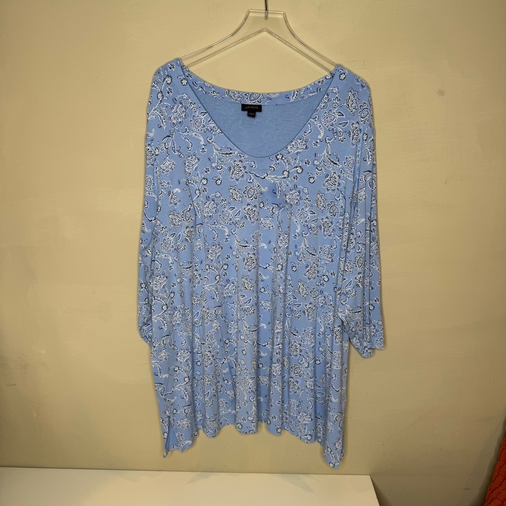 J. Jill Light Blue Paisley Women's Tunic size 4X